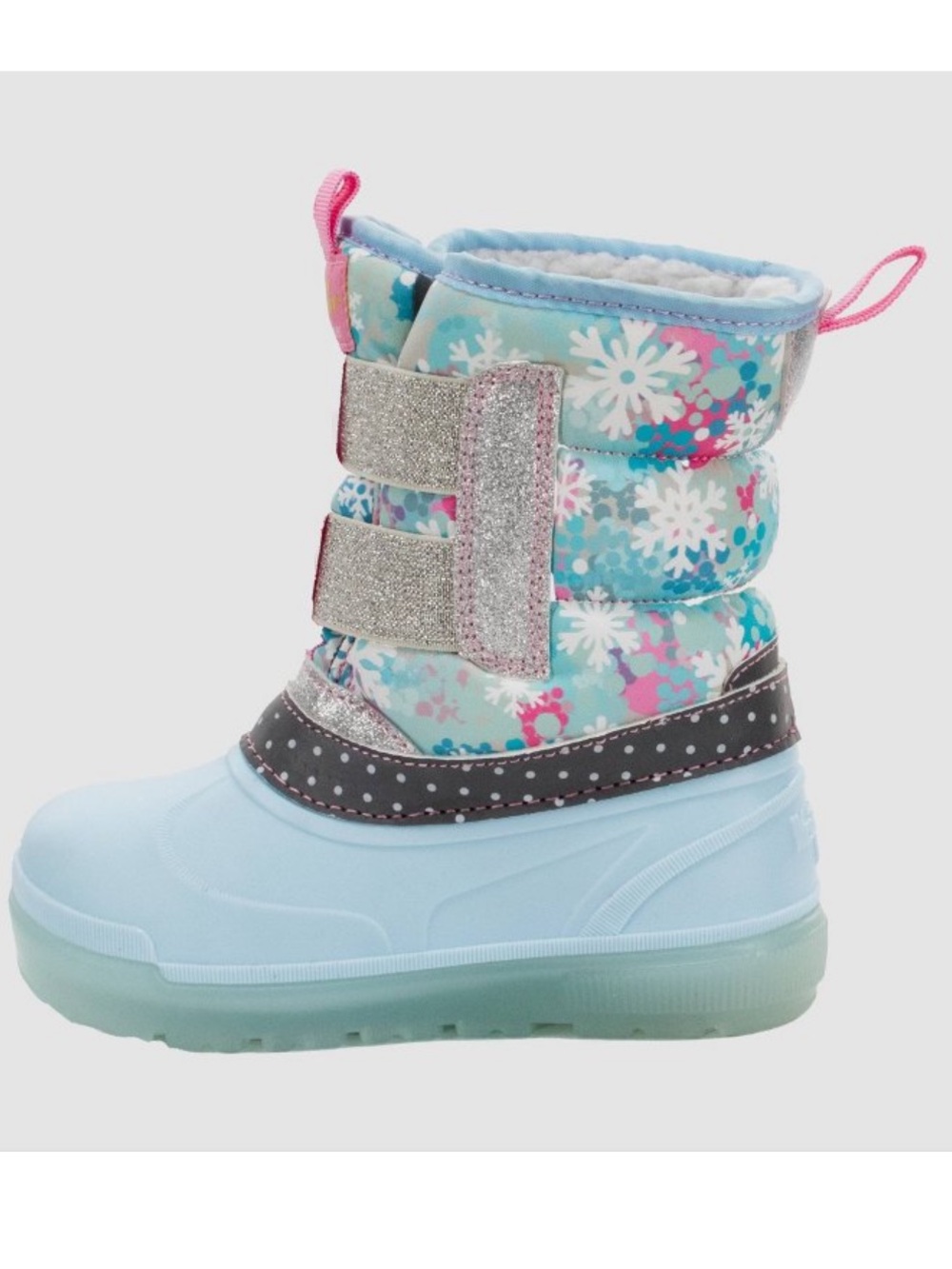 Western Chief Denali Light-Up Faux Fur Snowflake Winter Boots Toddler Sizes 5-12